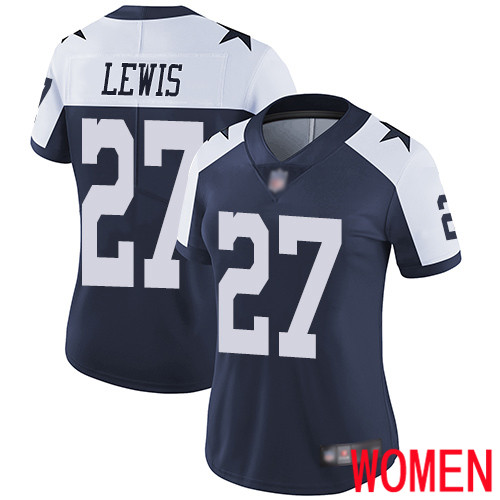 Women Dallas Cowboys Limited Navy Blue Jourdan Lewis Alternate #27 Vapor Untouchable Throwback NFL Jersey
